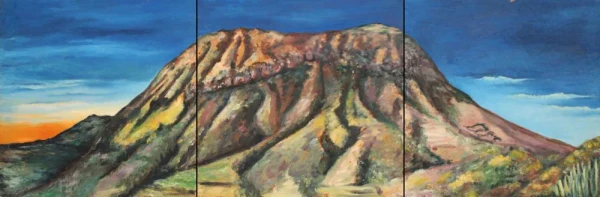 Realistic landscape of Montaña de Guaza in southern Tenerife.